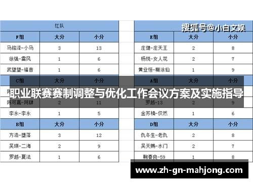 职业联赛赛制调整与优化工作会议方案及实施指导